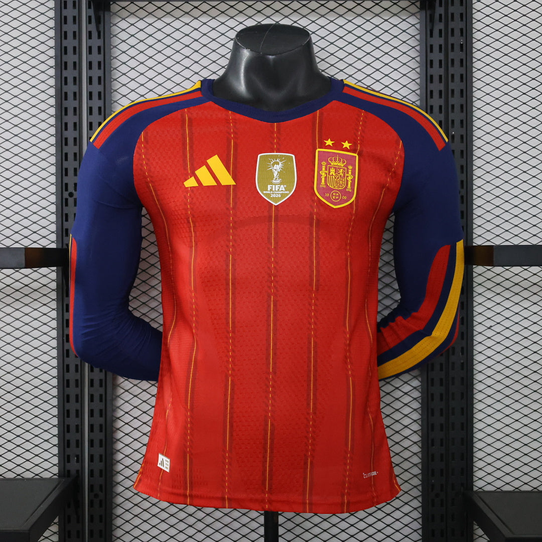 Spain 26/27 Home Two Stars Long Sleeve Football Shirt