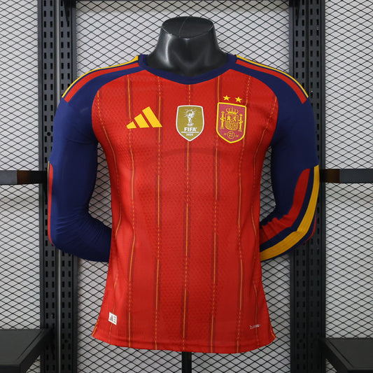 Spain 26/27 Home Two Stars Long Sleeve Football Shirt