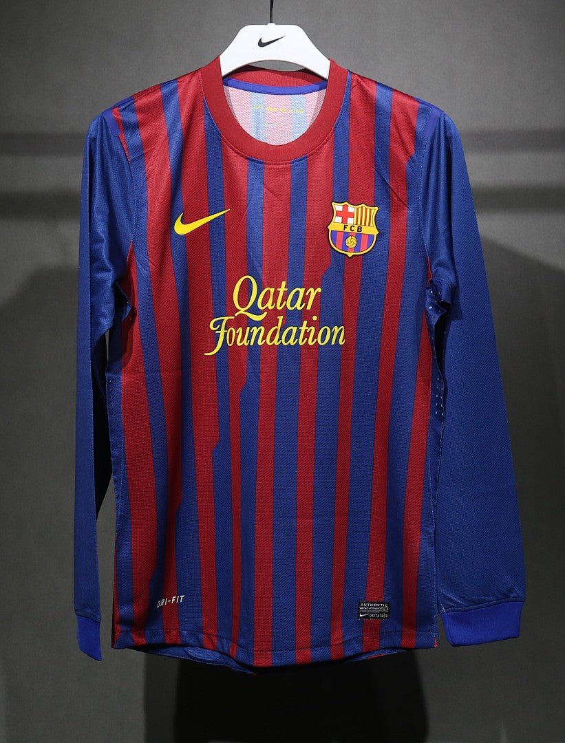 Barcelona 11/12 Home Player Version Long Sleeve Football Shirt