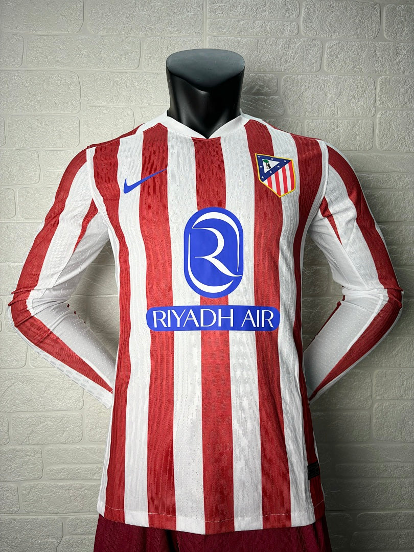 Atlético Madrid 25/26 Home Long Sleeve Football Shirt