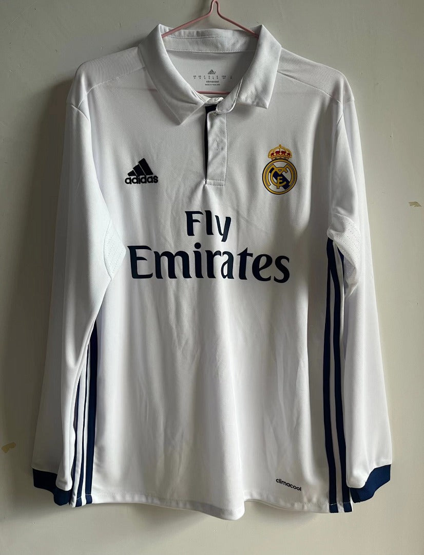 Real Madrid 16/17 Home Long Sleeve Football Shirt