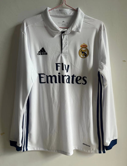 Real Madrid 16/17 Home Long Sleeve Football Shirt