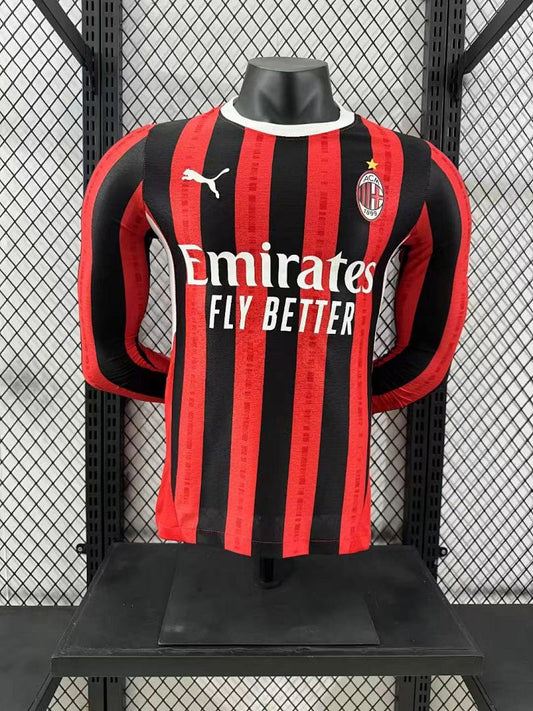 AC Milan 24/25 Home Long Sleeve Football Shirt