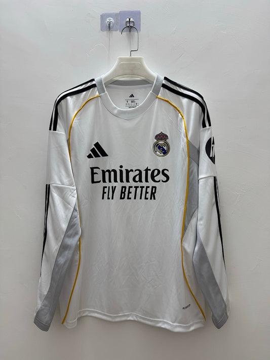 Real Madrid 25/26 Home Long Sleeve Football Shirt