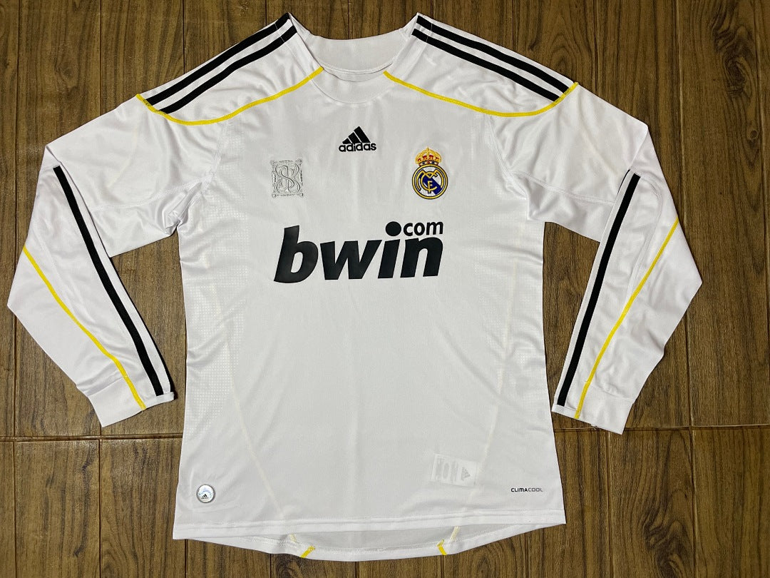 Real Madrid 09/10 Home Long Sleeve Football Shirt