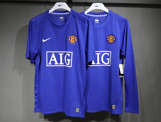 Manchester United 08/09 Away Blue Player Version Football Shirt