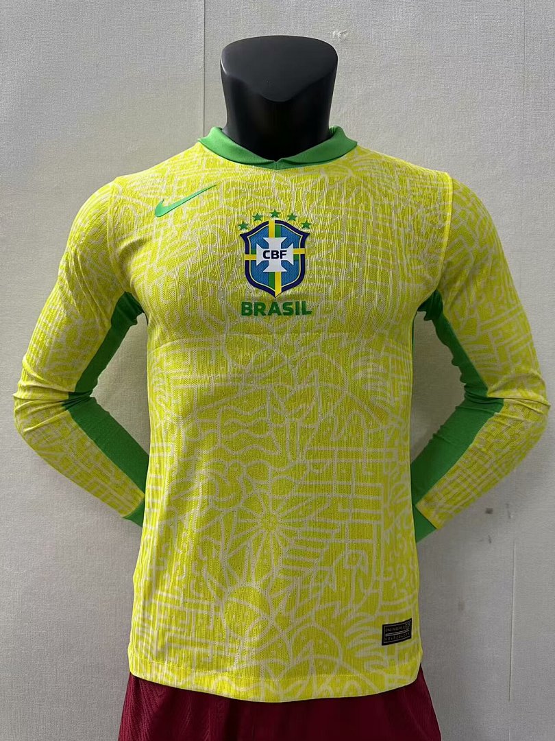 Brazil 24/25 Home Long Sleeve Football Shirt