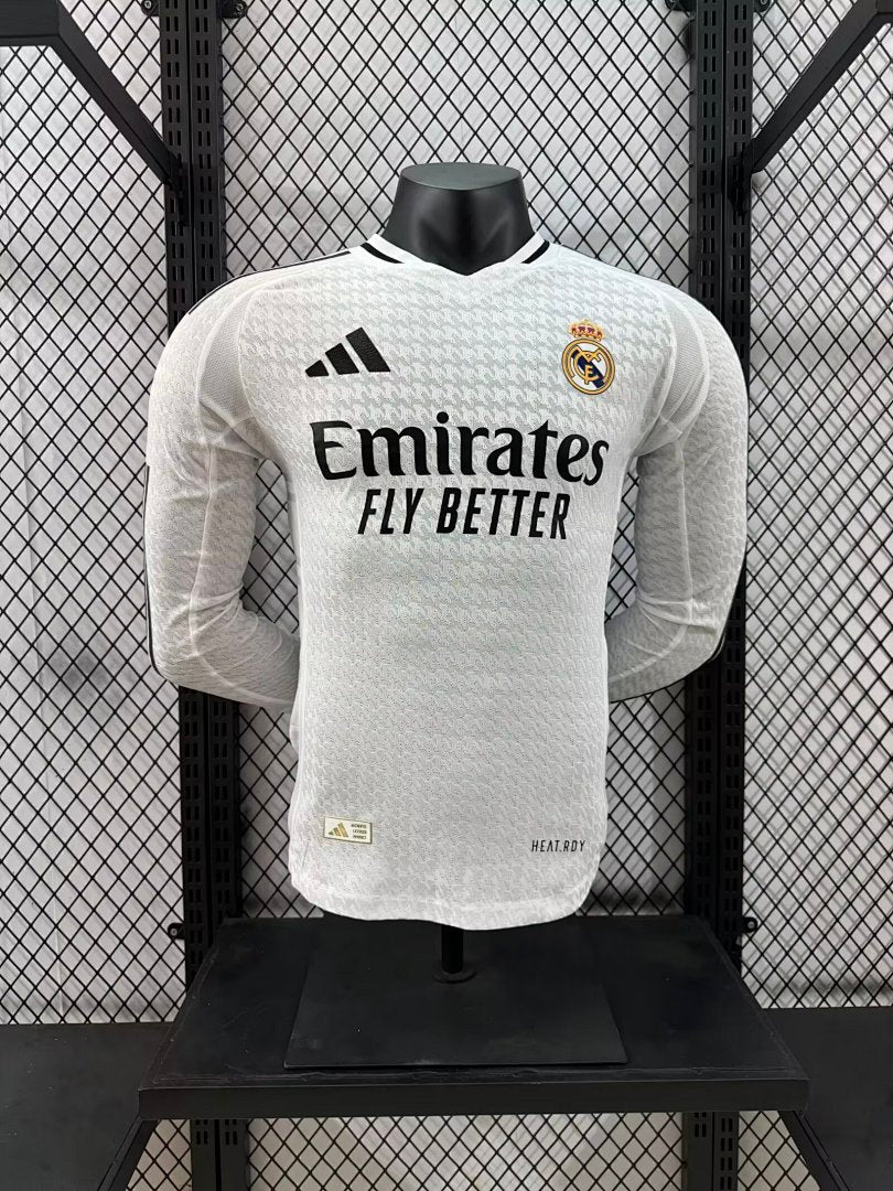 Real Madrid 24/25 Home Long Sleeve Football Shirt