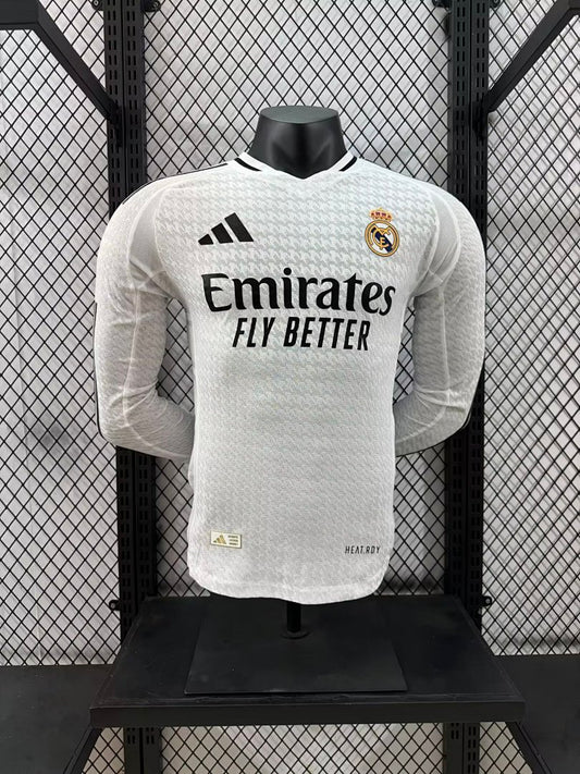 Real Madrid 24/25 Home Long Sleeve Football Shirt