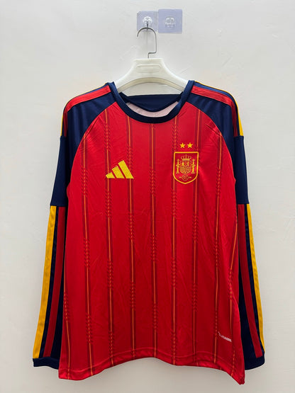 Spain 26/27 Home Two Stars Long Sleeve Football Shirt
