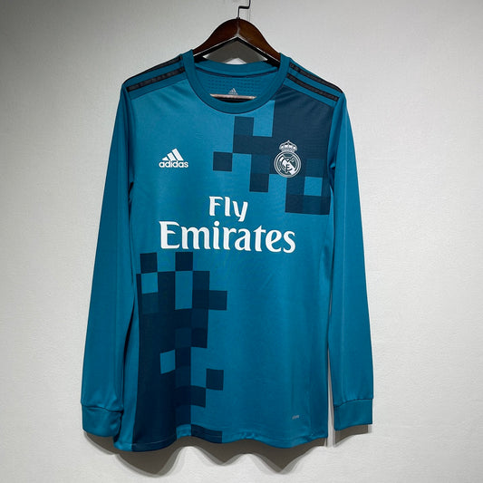 Real Madrid 17/18 Third Green Player Version Long Sleeve Football Shirt