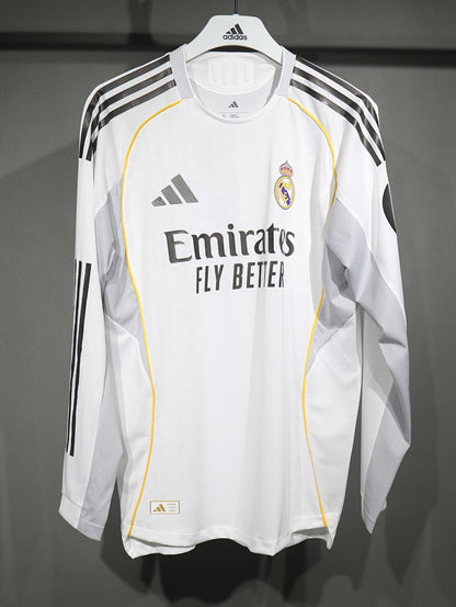 Real Madrid 25/26 Home Player Version Long Sleeve Football Shirt