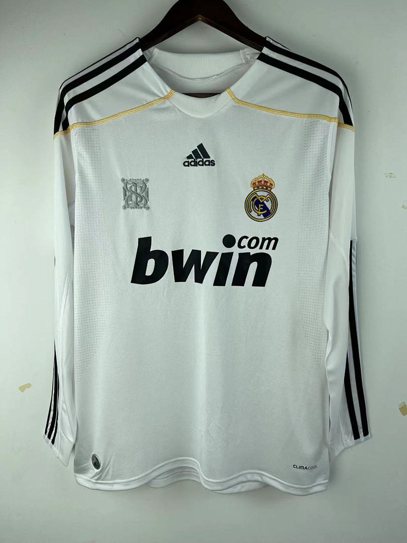 Real Madrid 09/10 Home Long Sleeve Football Shirt