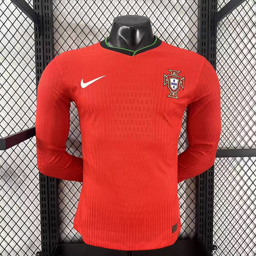 Portugal 2024 Home Long Sleeve Football Shirt