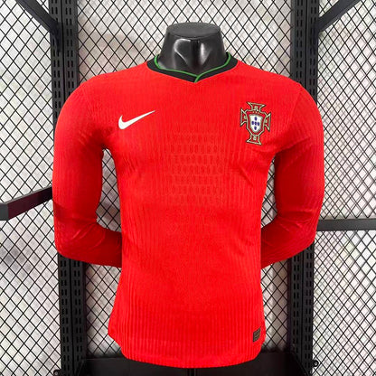 Portugal 2024 Home Long Sleeve Football Shirt