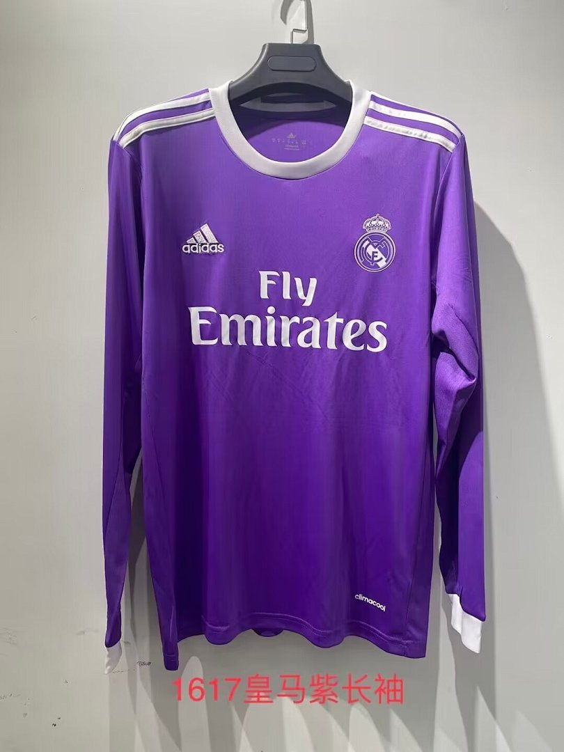 Real Madrid 16/17 Away Long Sleeve Football Shirt