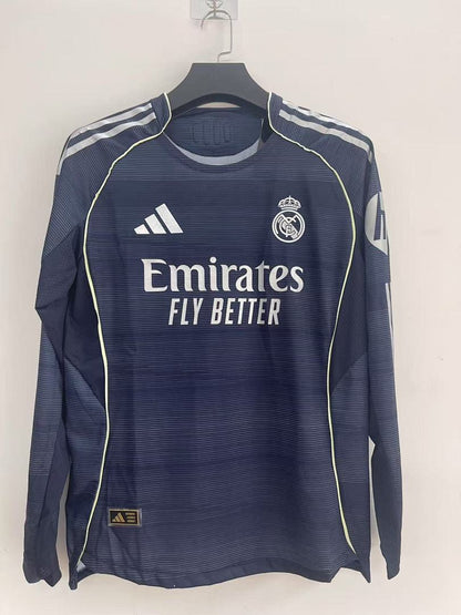 Real Madrid 25/26 Away Long Sleeve Player Version Football Shirt