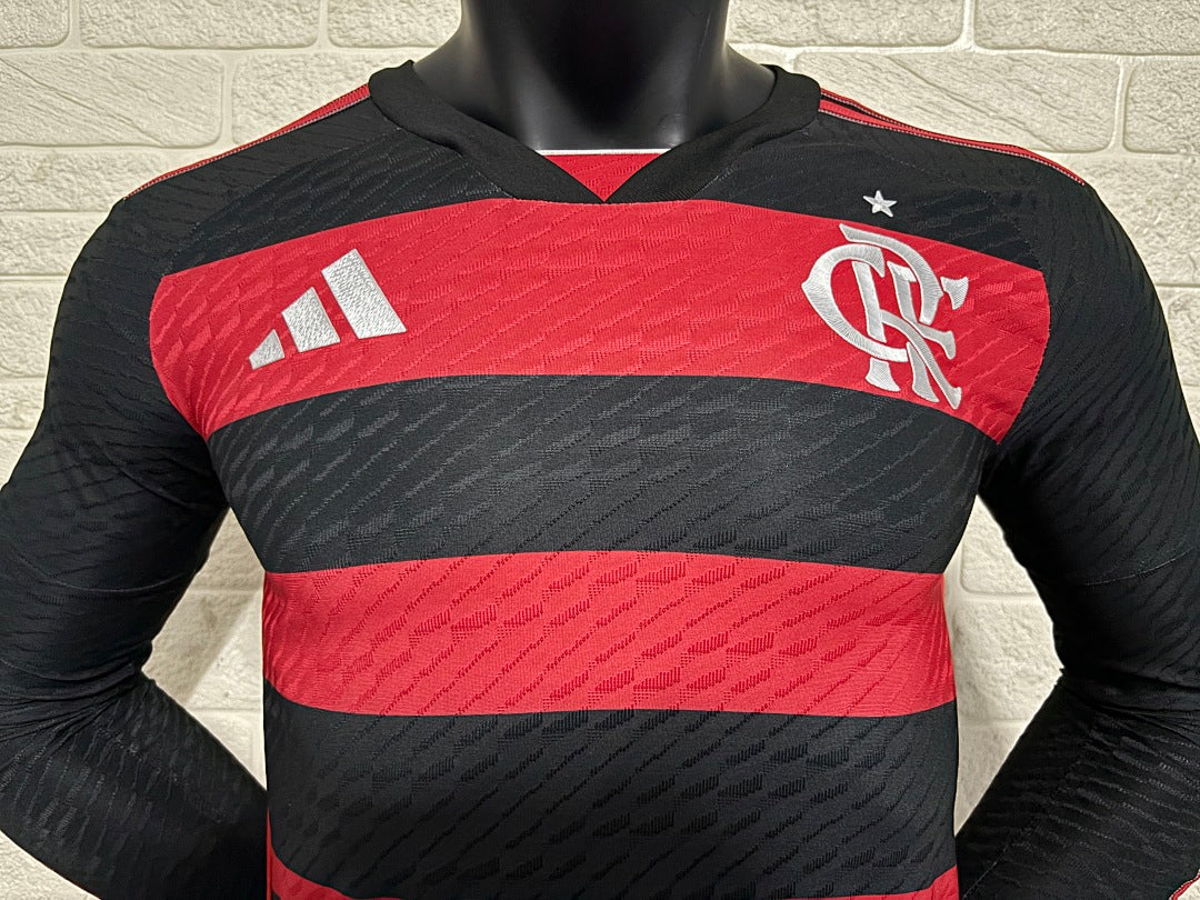 Flamengo 24/25 Home Long Sleeve Football Shirt
