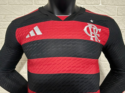 Flamengo 24/25 Home Long Sleeve Football Shirt
