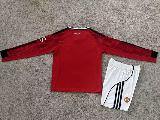 Kids Manchester United 25/26 Home Long Sleeve Football Shirt