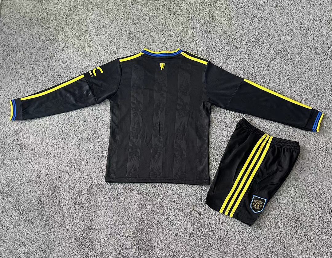 Kids Manchester United 25/26 Third Long Sleeve Football Shirt