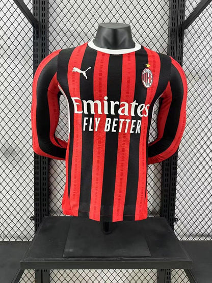 AC Milan 24/25 Home Long Sleeve Football Shirt
