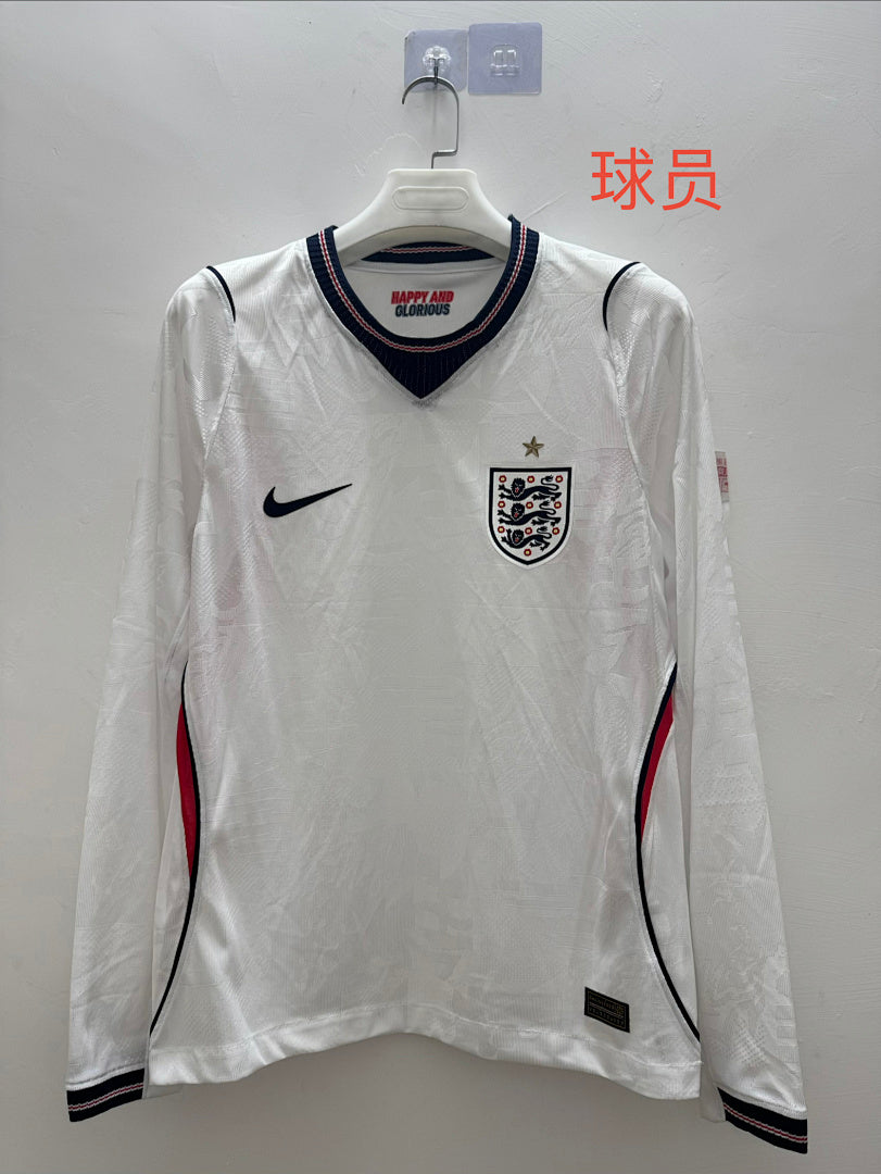 England 26/27 Home Long Sleeve Player Version Football Shirt