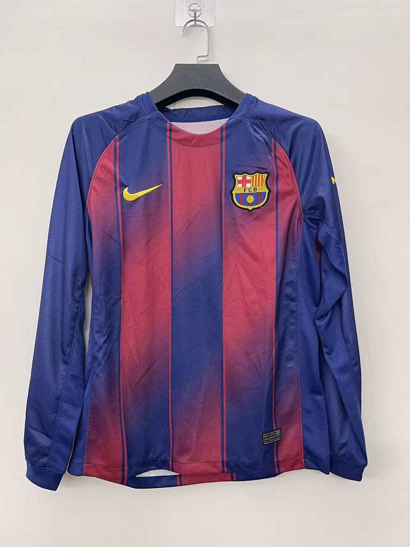 Barcelona 25/26 Home Long Sleeve Football Shirt