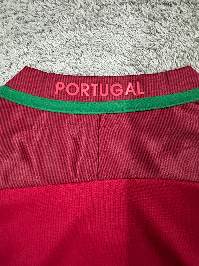 Kids Retro Portugal 2016 Home Football Shirt