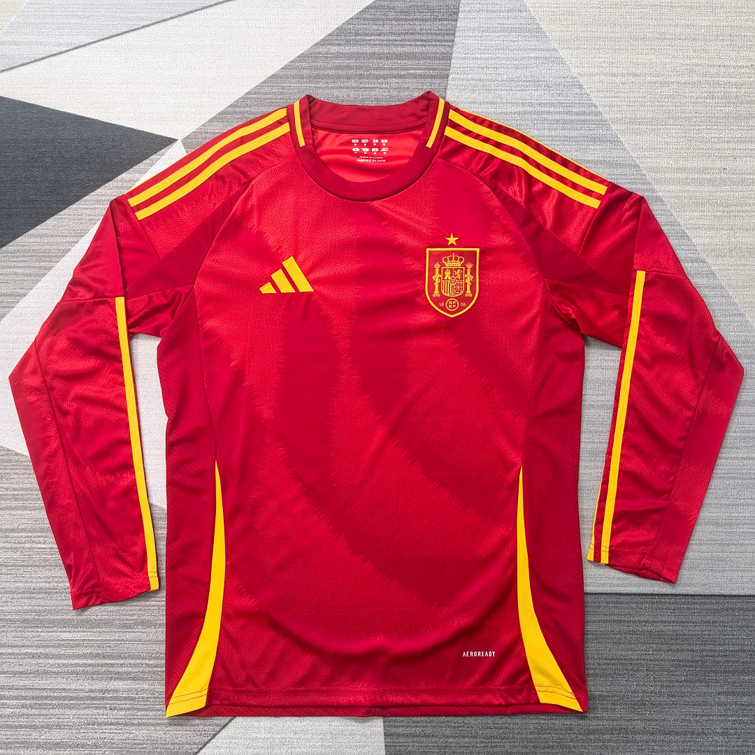 Spain 2024 Home Long Sleeve Football Shirt