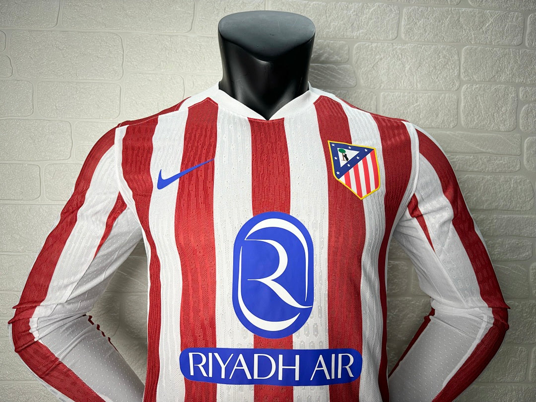 Atlético Madrid 25/26 Home Long Sleeve Football Shirt