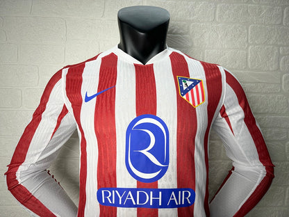 Atlético Madrid 25/26 Home Long Sleeve Football Shirt