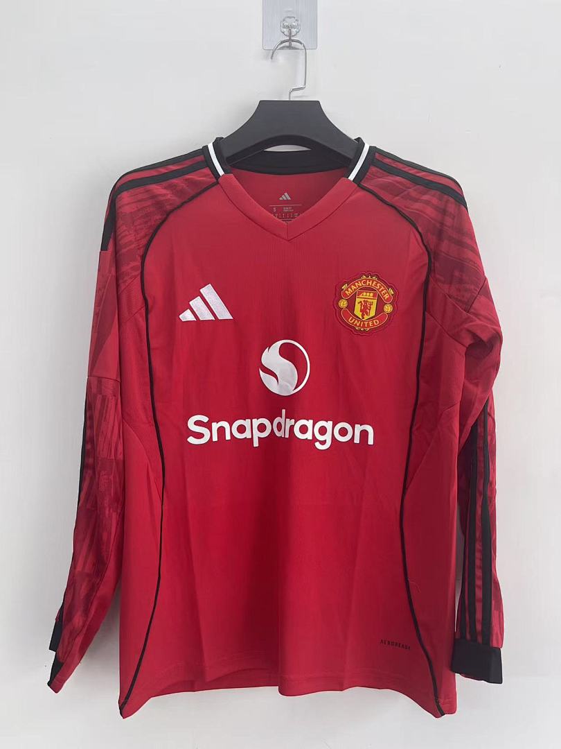 Manchester United 25/26 Home Long Sleeve Football Shirt