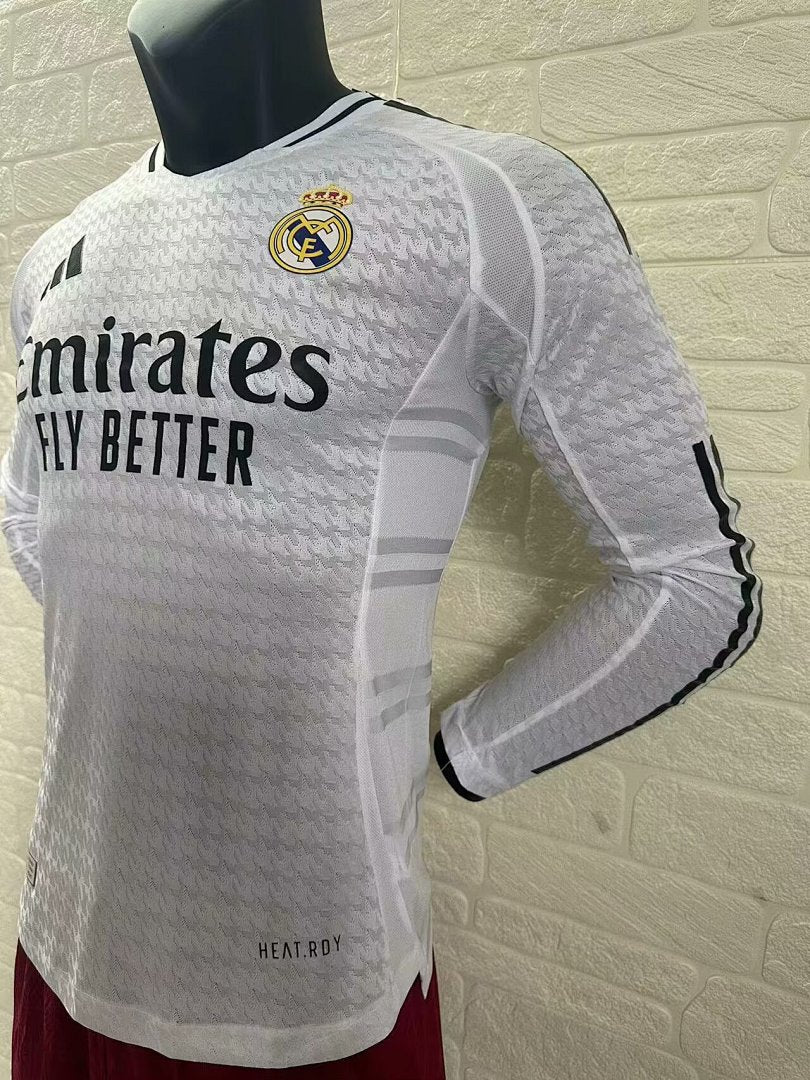 Real Madrid 24/25 Home Long Sleeve Football Shirt