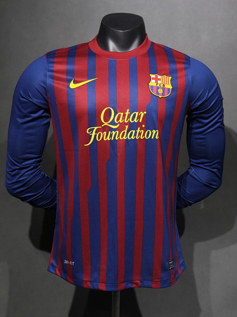 Barcelona 11/12 Home Player Version Long Sleeve Football Shirt