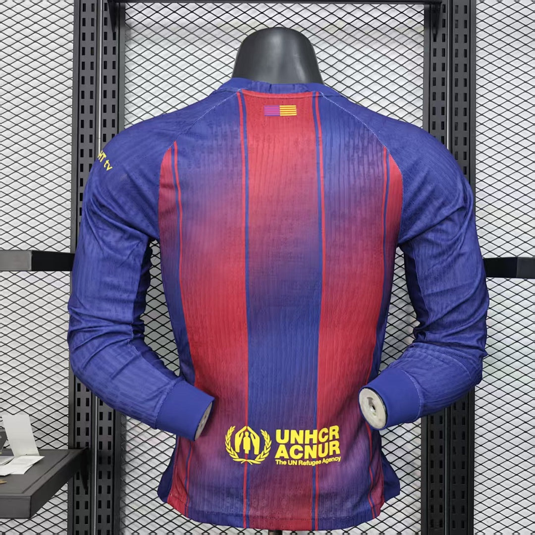 Barcelona 25/26 Home Long Sleeve Football Shirt