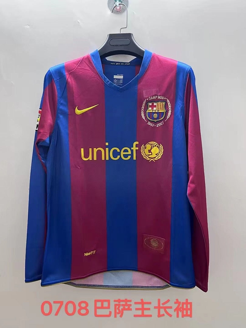 Barcelona 07/08 Home Long Sleeve Football Shirt