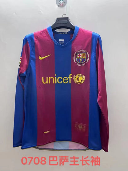 Barcelona 07/08 Home Long Sleeve Football Shirt
