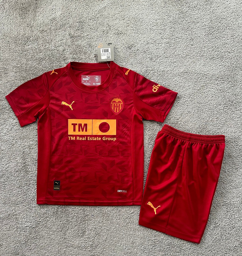 Kids Valencia 25/26 Red Football Shirt