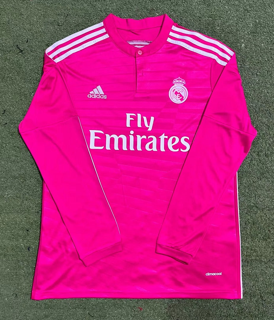 Real Madrid 14/15 Away Pink Long Sleeve Football Shirt