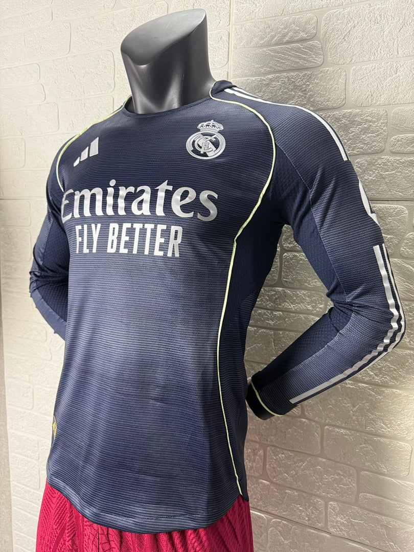 Real Madrid 25/26 Away Long Sleeve Football Shirt