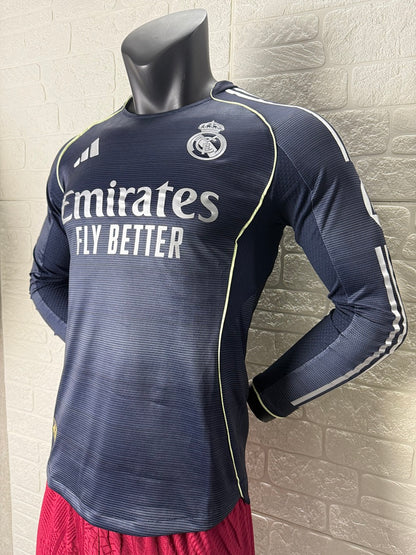 Real Madrid 25/26 Away Long Sleeve Football Shirt