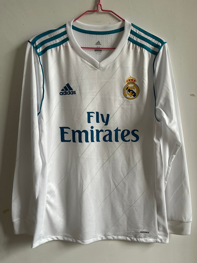 Real Madrid 17/18 Home Long Sleeve Football Shirt