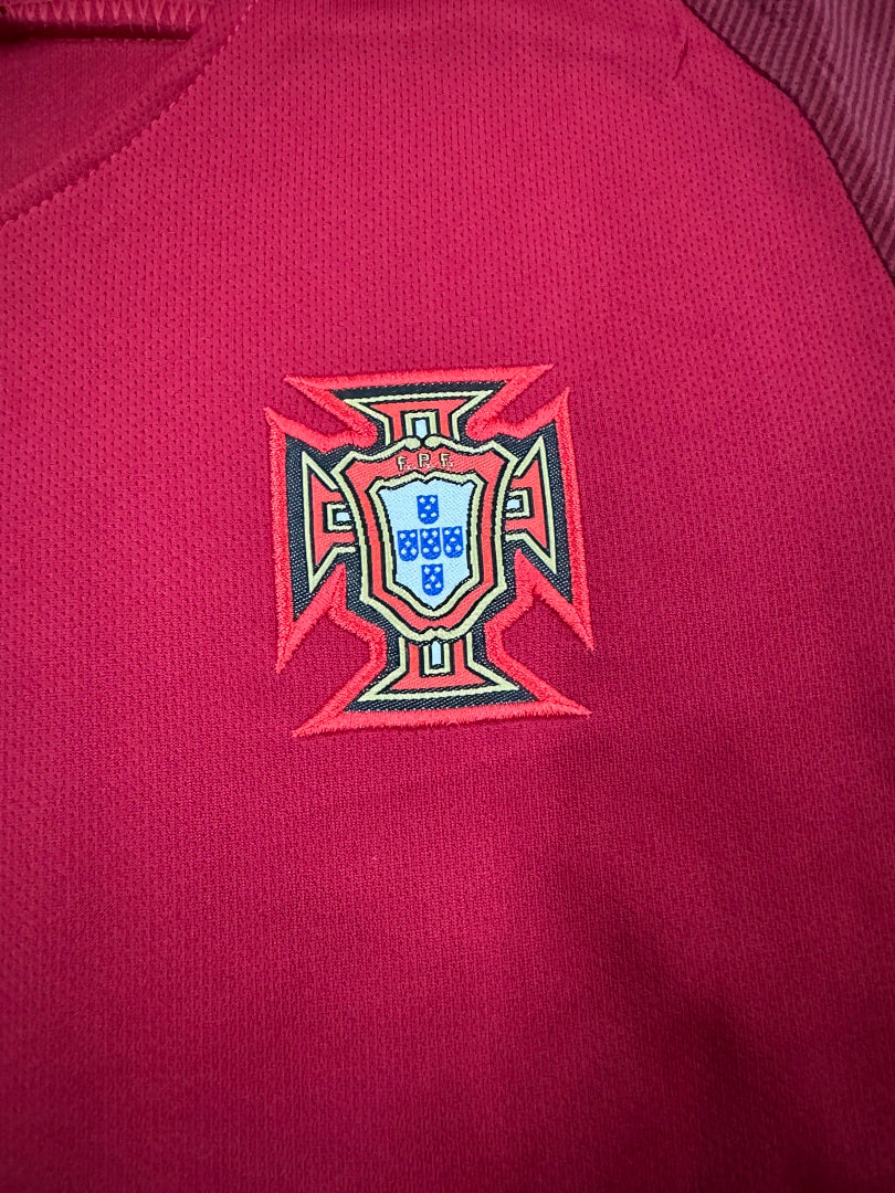 Kids Retro Portugal 2016 Home Football Shirt