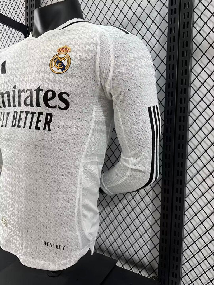 Real Madrid 24/25 Home Long Sleeve Football Shirt