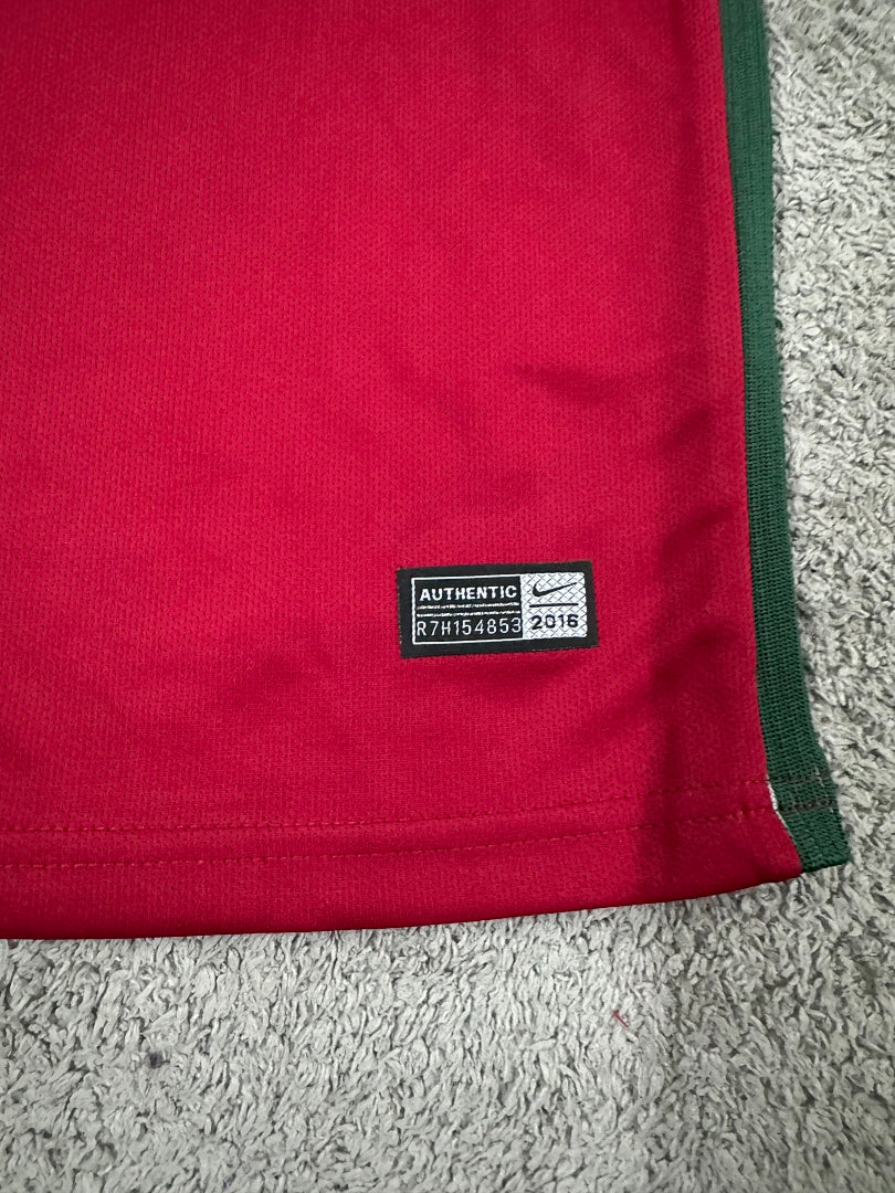 Kids Retro Portugal 2016 Home Football Shirt