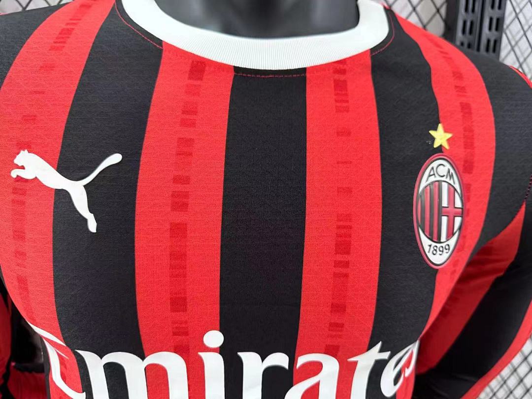 AC Milan 24/25 Home Long Sleeve Football Shirt