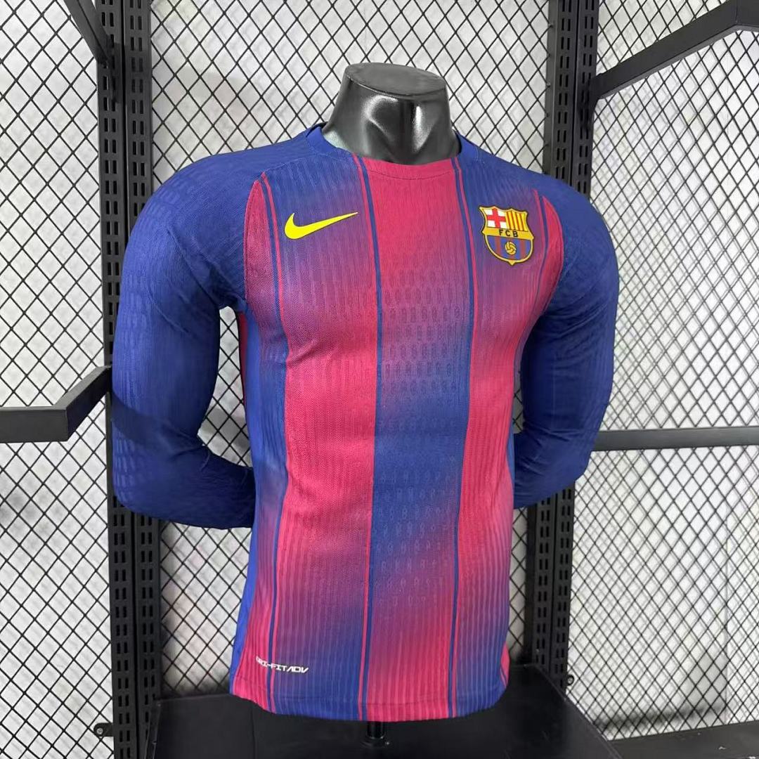 Barcelona 25/26 Home Long Sleeve Football Shirt