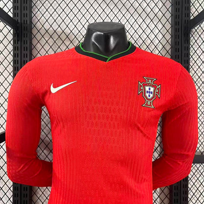 Portugal 2024 Home Long Sleeve Football Shirt