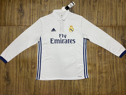 Real Madrid 16/17 Home Long Sleeve Football Shirt